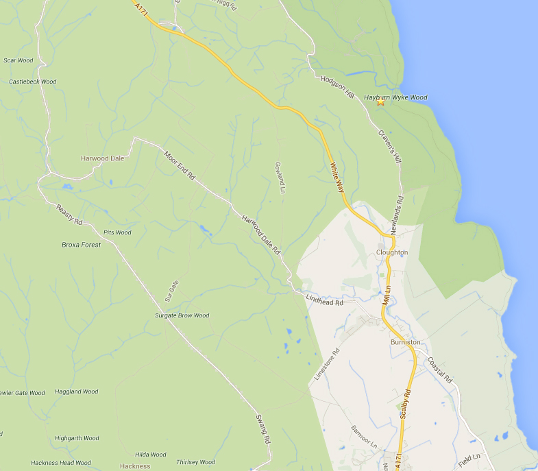 Map directions to the Hayburn Wyke Inn