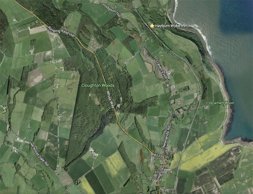 Map directions to the Hayburn Wyke Inn